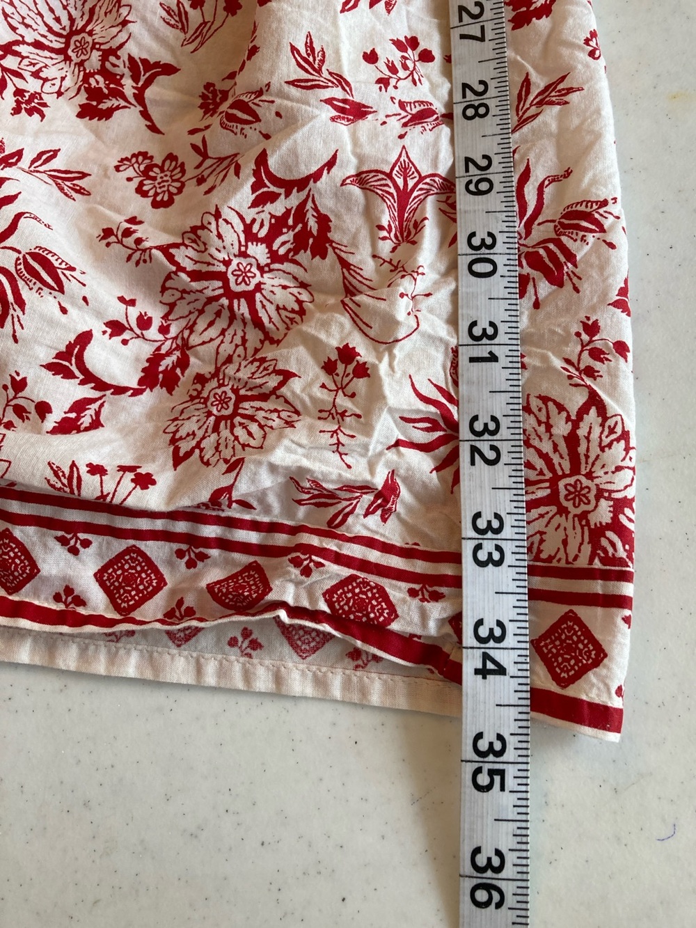 Japna Cream Maxi Skirt with Red Floral Print - Picture 7 of 8